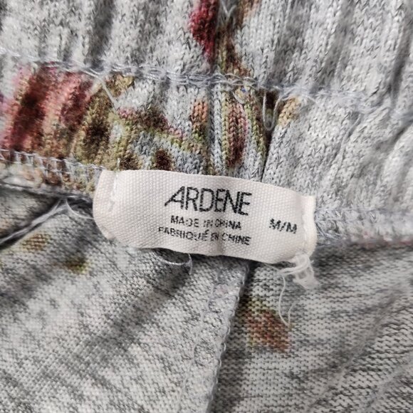 Ardene Women's Pajama Bottom Size M Gray Floral Jogger Style Knitted Comfy Daily - Picture 2 of 10